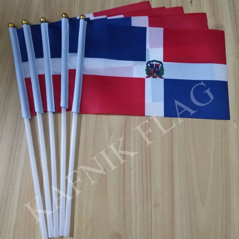 KAFNIK, 5 Stück 14 * 21 cm Dominikanische Republik Handflagge Dominikanische Republik Nationalflagge – Detail 1