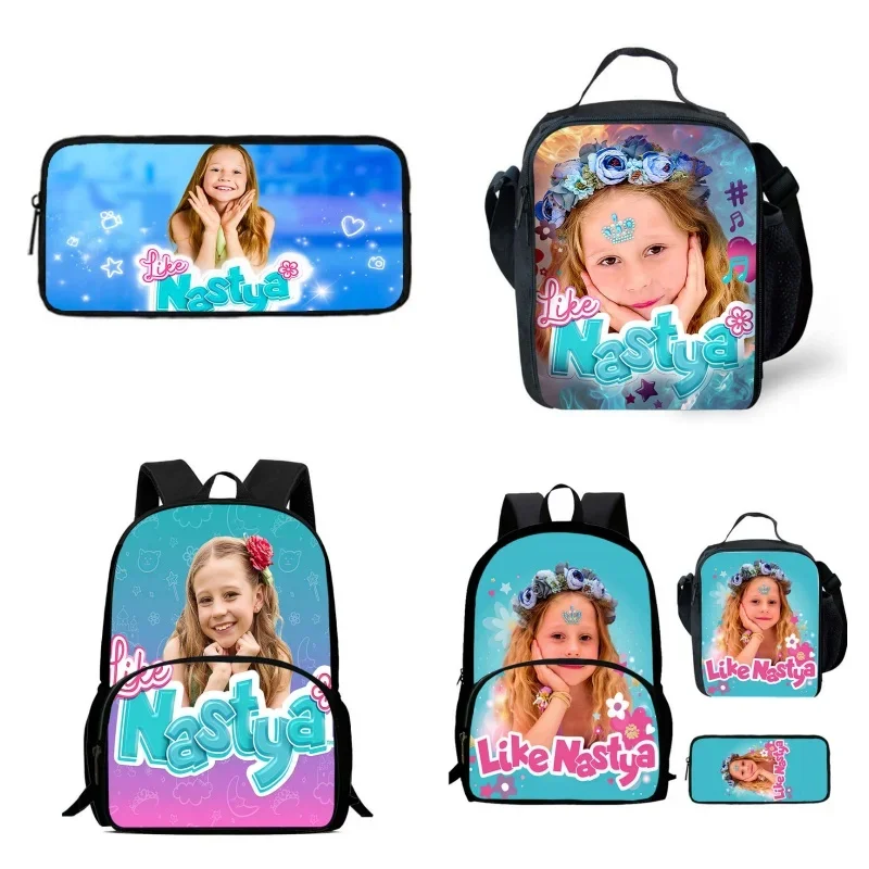 

Cartoon like N-nas-tya Child Backpack with Front Pocket,Lunch Bags,Pencil Bags for Aged 5-10,Cartoon School Bags for Boys Girls