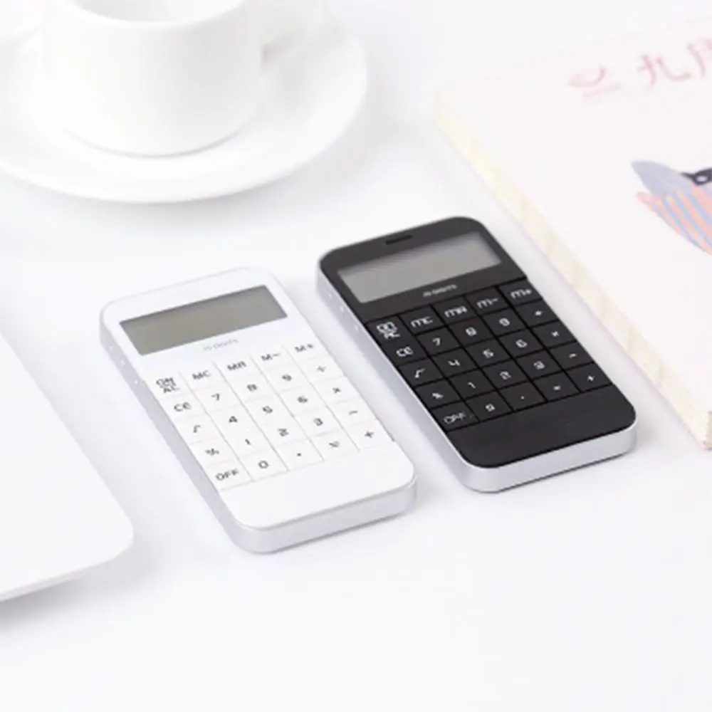 Portable Fashion Office Display Cheap Promotional Digit Calculator Black White Electronic