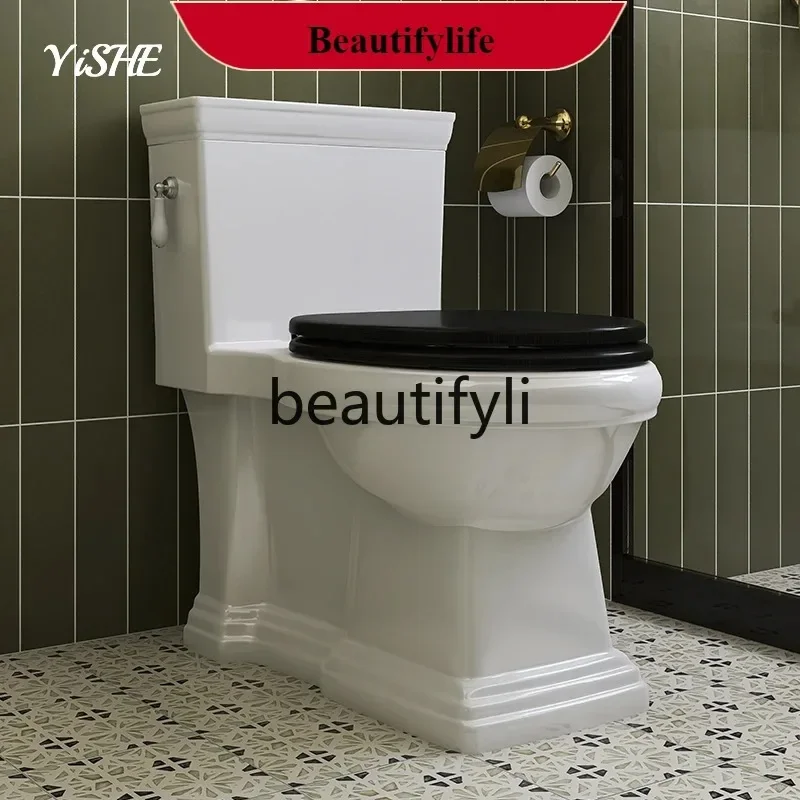 Z189 مرحاض فرنسي عتيق للحمام الأوروبي غطاء من الخشب الصلب سيفون سيراميك مرحاض أمريكي