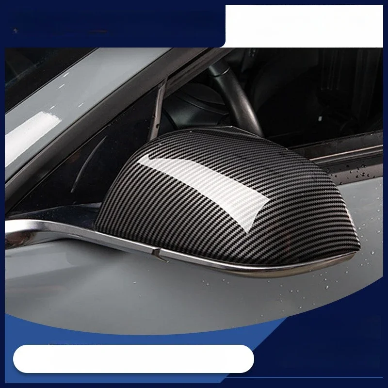 Suitable for Tesla model3/Y rearview mirror protective case black tesla rearview mirror carbon brazing decorative cover