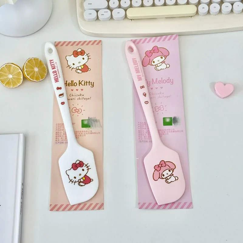 New Hello Kitty Silicone Spatula Food Grade Heat Resistant Non-Stick Kitchen Utensil Stainless Steel Core Baking Cooking Gift
