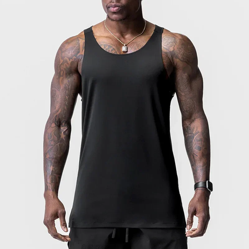 Men's Gym Tank Top Bodybuilding Sleeveless Shirt Quick Dry Fitness Vest Workout Running Sports Muscle Casual Summer Undershirt view 2