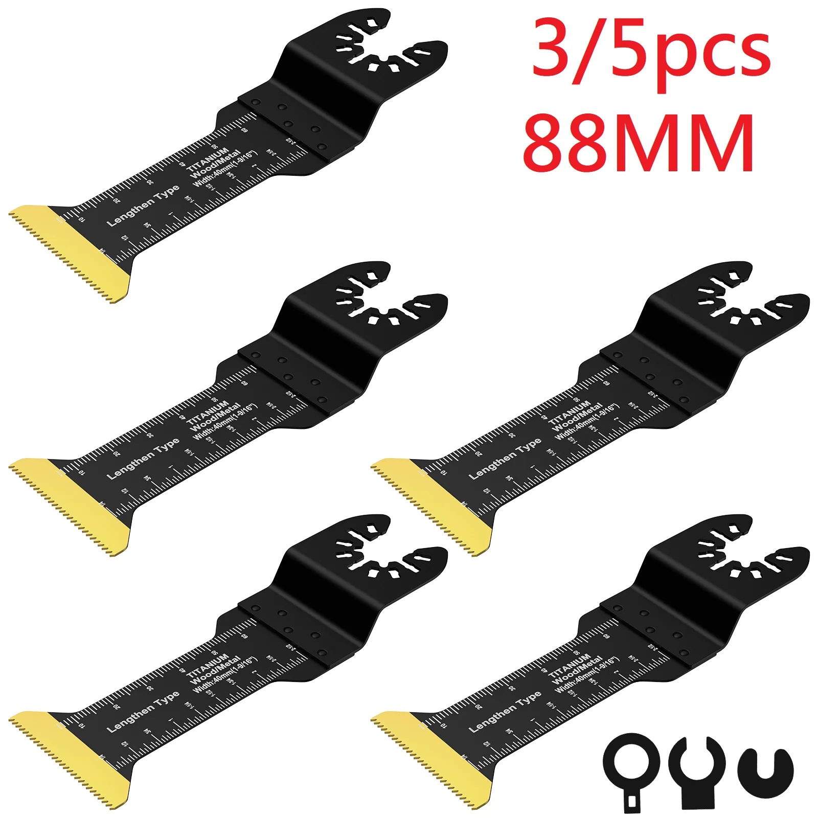 5/3pc Oscillating Saw Blade Set Bimetal Multitool Blade Sharp Multi Cutter Blade for Wood Plasterboard Plastic Cutting Blades