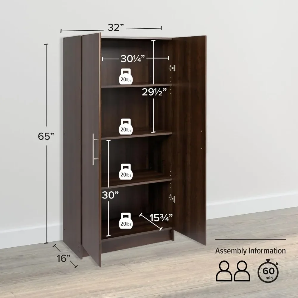 Brown Storage Cabinet With 3 Shelves Wardrobe Bedroom Furniture Chest of Drawers for Clothes Closet for Room Clothing Cupboard