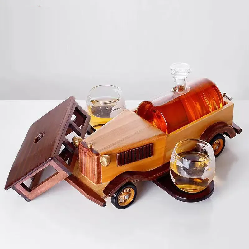 Vintage Car Shaped Wine Rack with Tap Creative European Style Red Wine Decanter Home Bar Decor Unique Gift for Wine Lovers