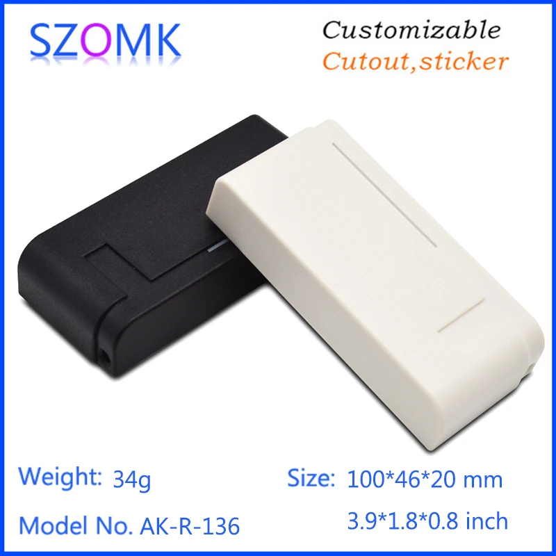 1Piece 100*46*20mm new design plastic reader access control system enclosure for electronics sensor szomk abs plastic case