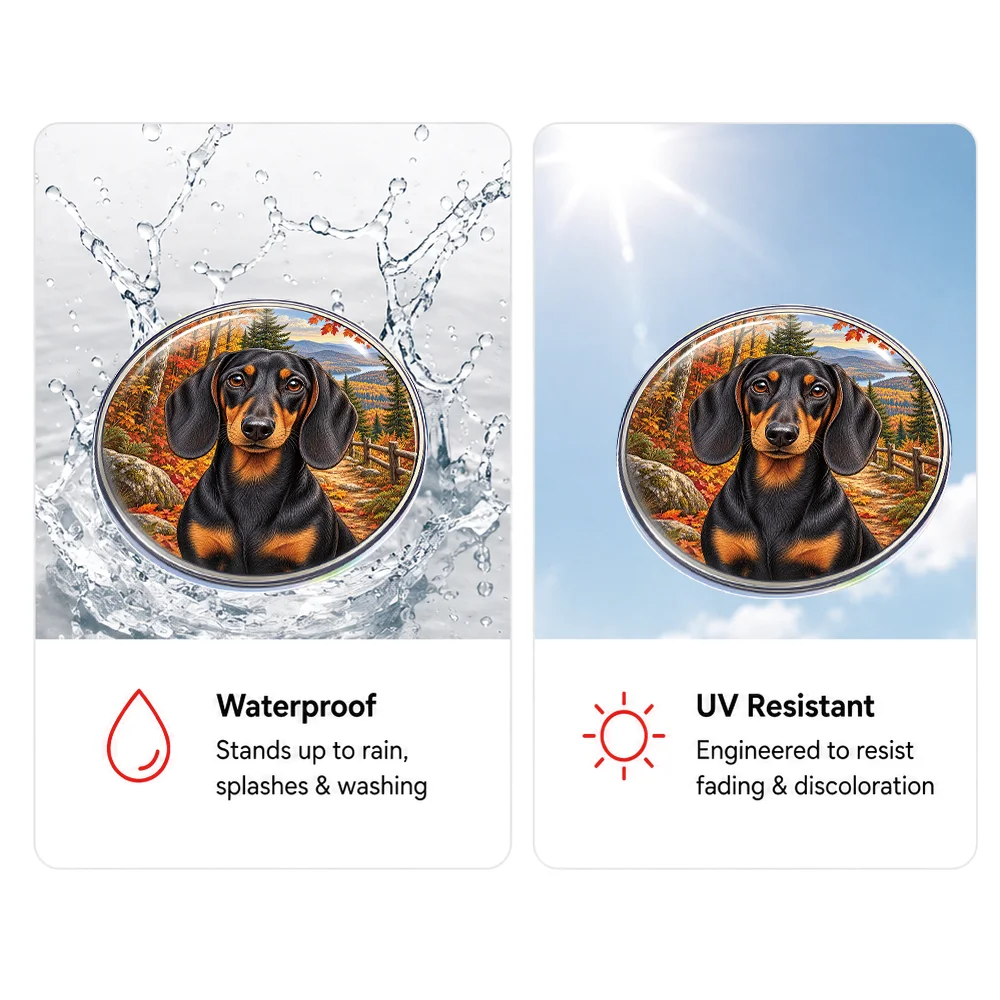 Dachshund Dog 3D Resin Domed Sticker Waterproof Self Adhesive Decal Emblem for Car Window Laptop Water Bottle Helmet Pet Decor 3