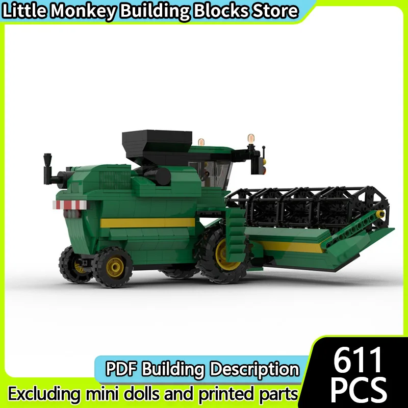 

City Car Model MOC Building Bricks Agricultural Harvester Modular Technology Children Holiday Gifts Assemble Toys Suit