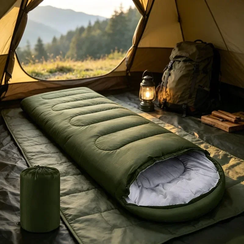 Lightweight and Warm Outdoor Camping Sleeping Bag Hiking Portable Envelope Sleeping Bag Backpack Tent