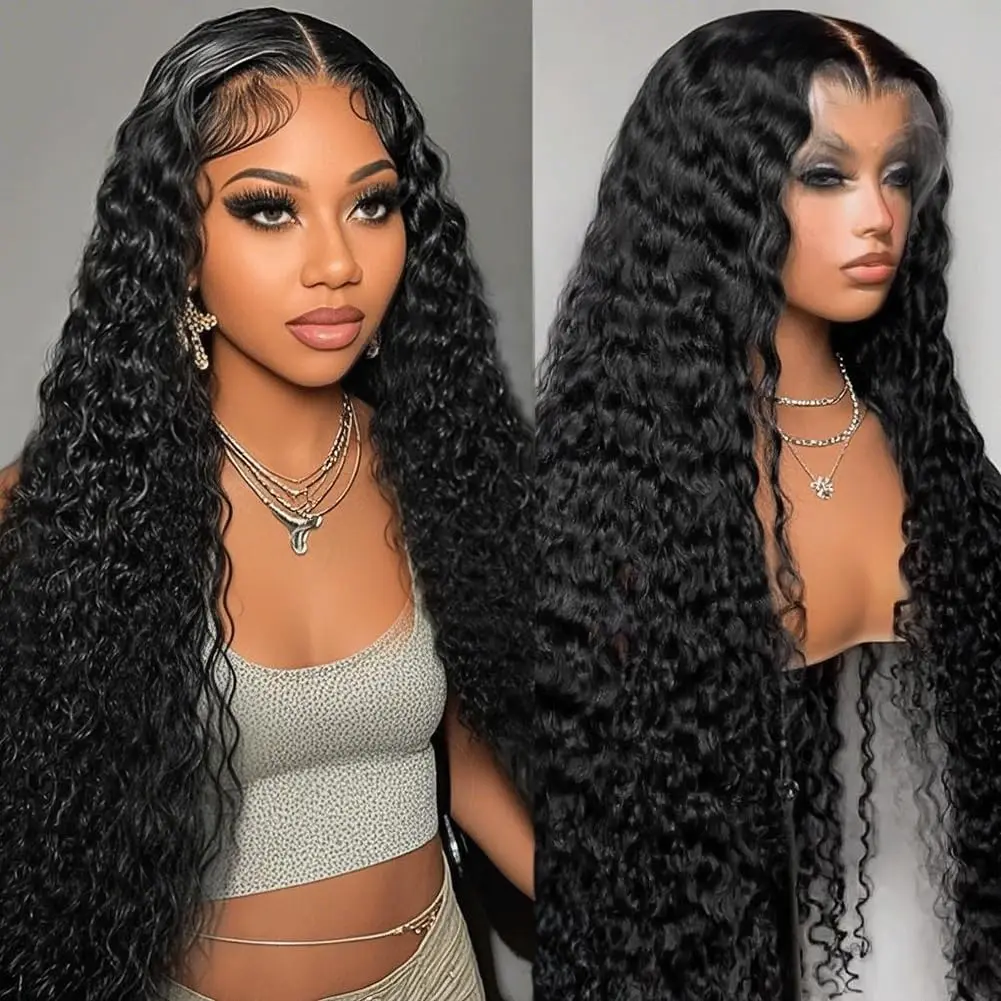 

13x6 13x4 HD Frontal Wigs 220% Deep Wave Wigs Wear Go 5x5 HD Lace Wig Sale 20-42 Inch Water Wave Glueless Wigs Human Hair Curly