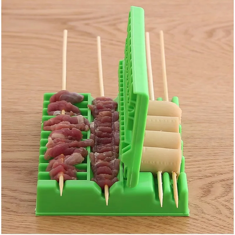 Multifunctional Barbecue String Skewers Kebab Artifact Bbq Meat Skewer Machine Kebab Press Maker Reusable Plastic BBQ Tools