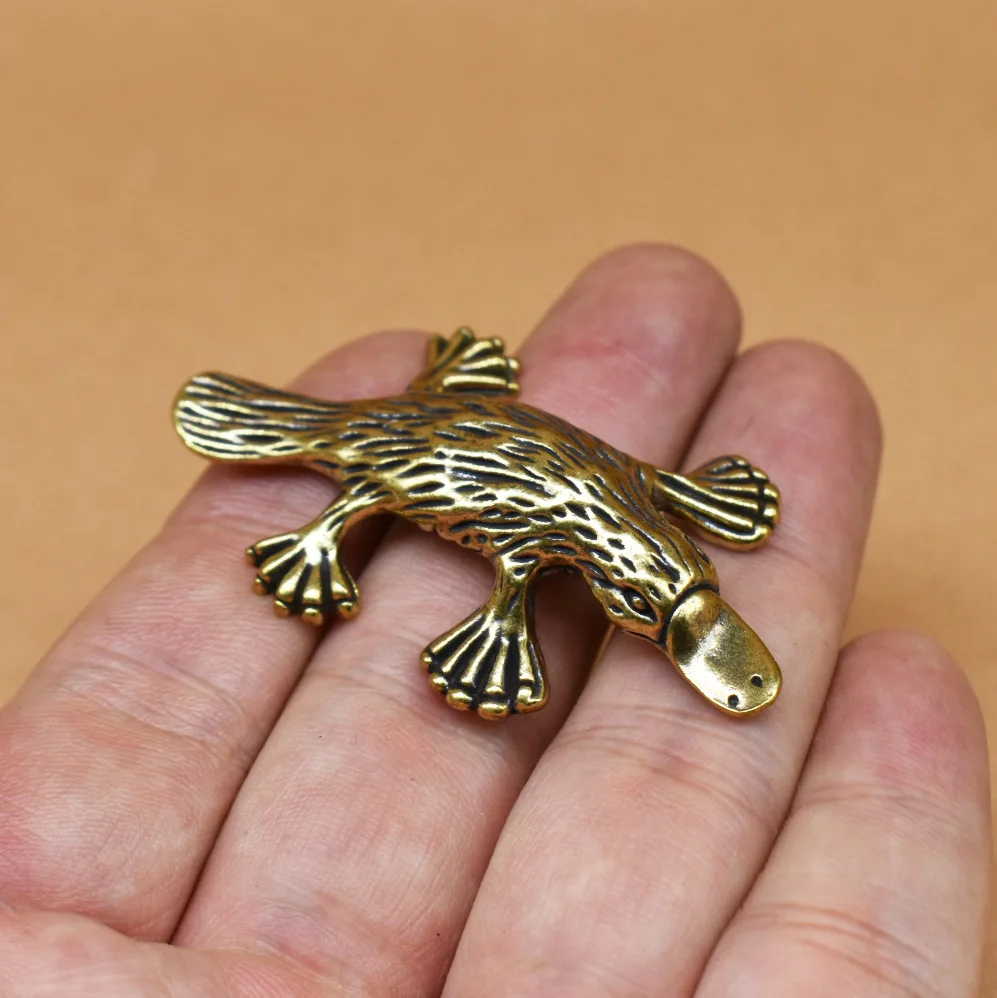 【セール中】ヴィンテージ真鍮カモノハシ置物、アヒルのくちばし型オーナメント、金属製ティーペット、風水グッズ、コレクターズアイテム、家の装飾、手作りギフト、クラフトアートモデル