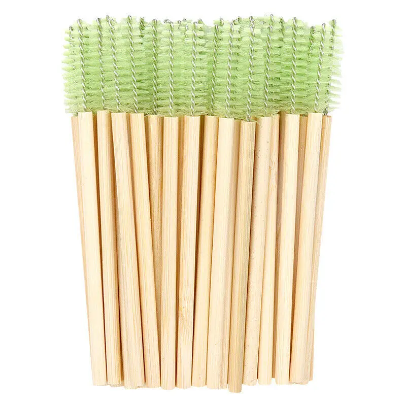 100pcs Disposable eco-friendly bamboo eyelash brushes mascara wand lash brush applicators