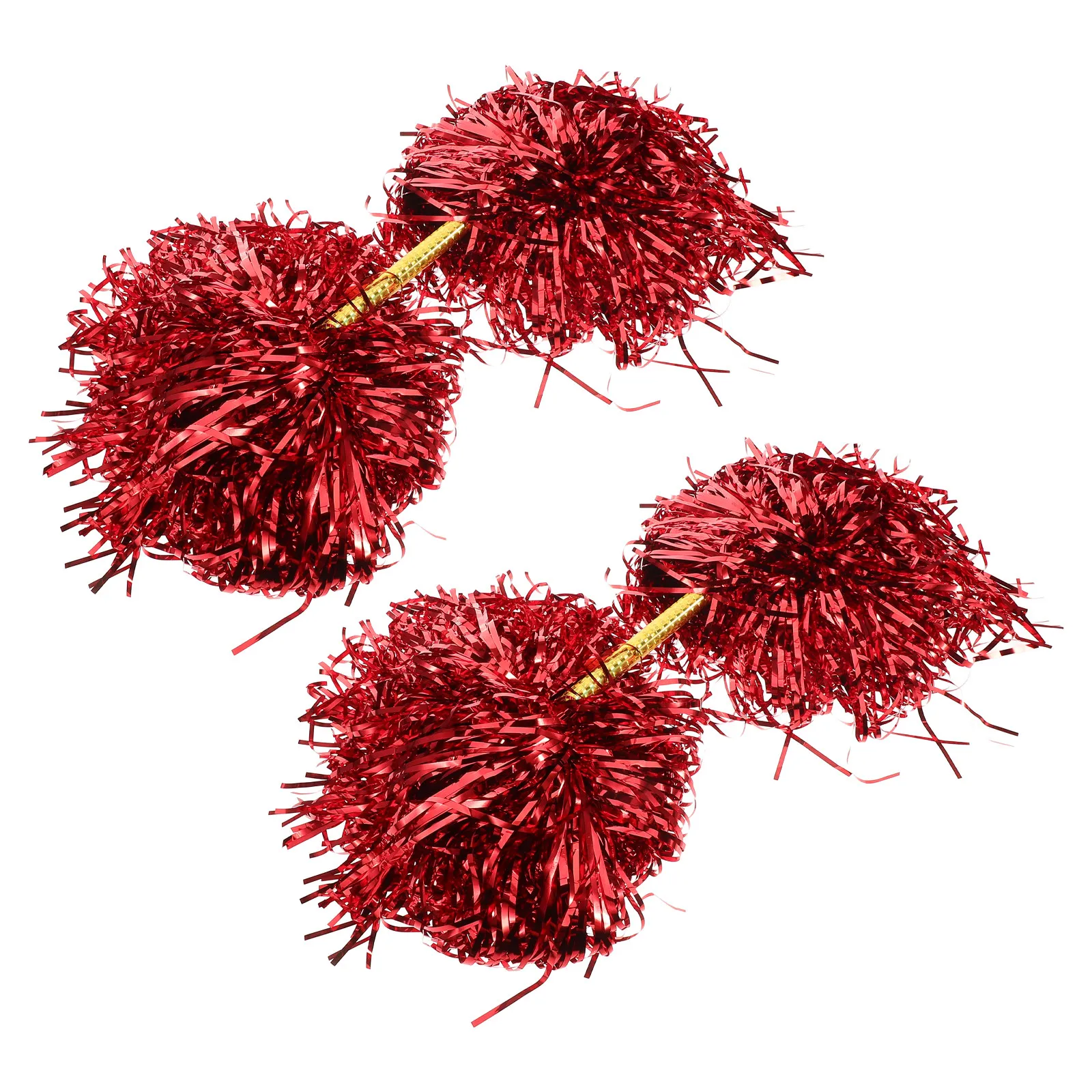 2Pcs Dual-Headed Cheerleading Pom Poms Bright Dance Pom Poms for Reusable Sports Meeting Cheerleading Supplies Portable