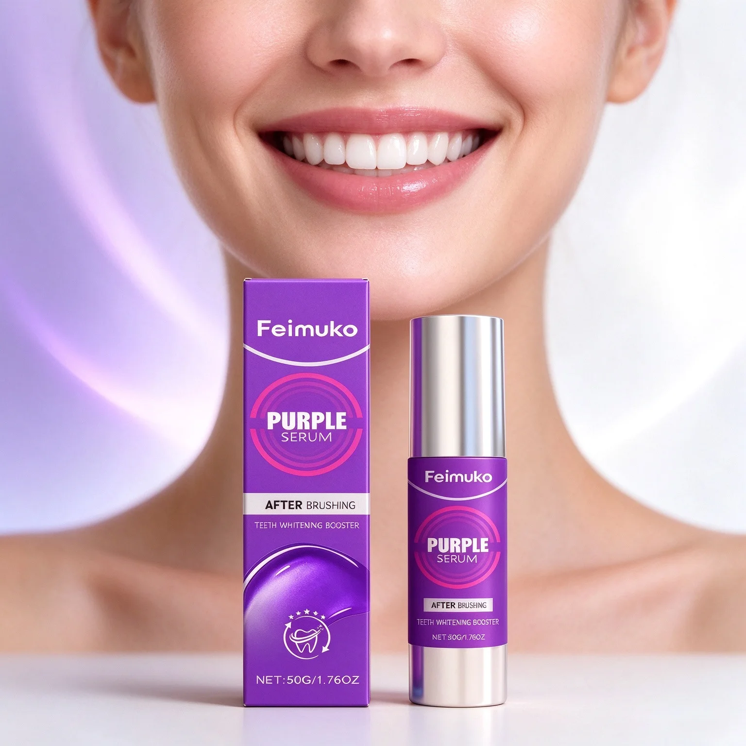 Feimuko Purple Whitening Toothpaste Remove Dental Plaque Inhibit Tartar Reduce Yellow Stains Fresh Breath Brightening Tooth Care