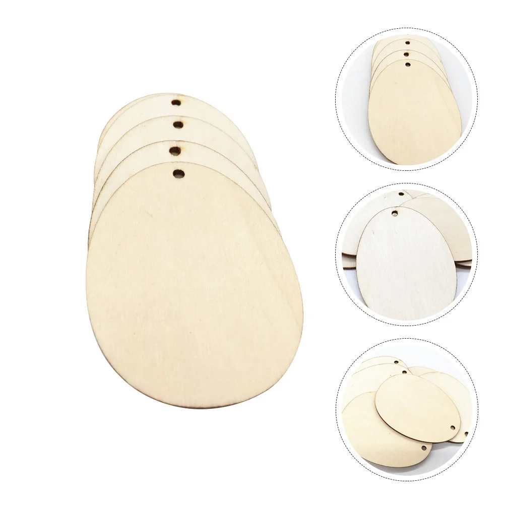 

20 pcs Wooden Egg Craft Slices Diy Easter Decor Hanging Ornament Set Natural Wood Pieces For Painting Coloring Activities Easter