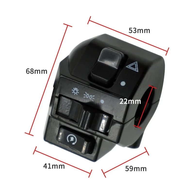 

Motorcycle Universal Aluminum Switch, Horn Button, Turn Signal, Start Handlebar Control Switch, Suitable for Zhonghua ZH125