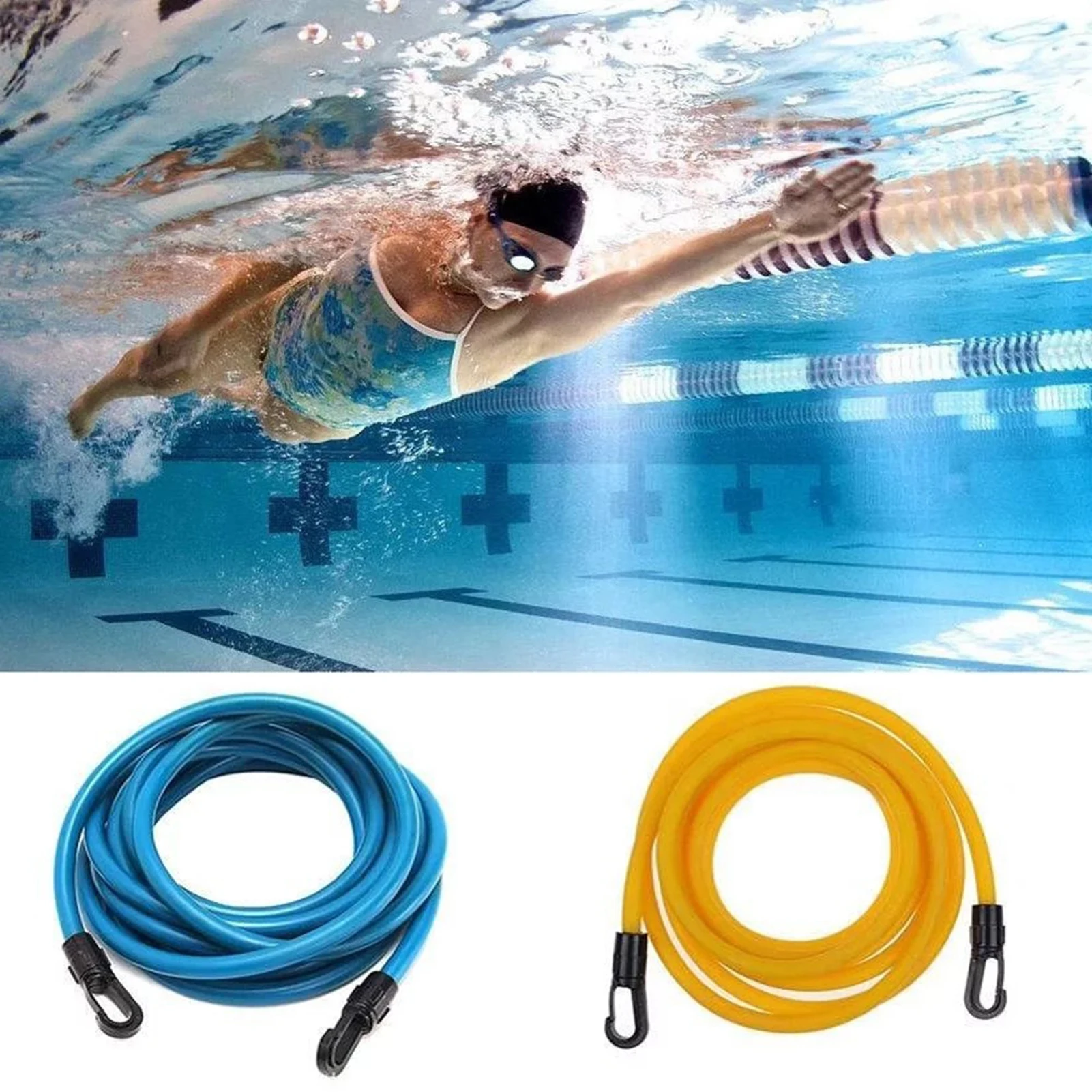 

Adjustable Swim Training Belt Swim Bungee Cords Resistance Bands for kids and Adults Swimming Training