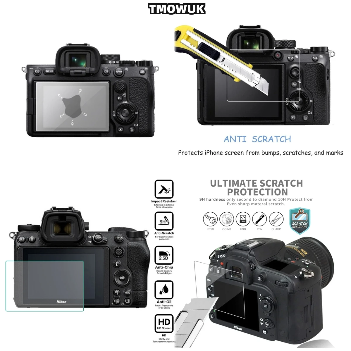 

Tempered Glass Screen Protector For Sony A7II A7III A99 A77/A7R A7 A7s Mark II III/A7M2 A7M3 A7RIII A7RII A7R2 A7R3 A7SII A7S2,
