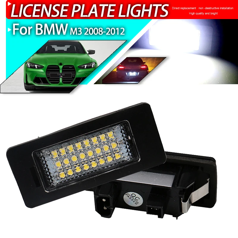 2Pcs Car LED License Plate Number Lights For BMW E90 M3 E92 E70 E93 E39 F30 E60 E61 Products License Plate Light Canbus No Error