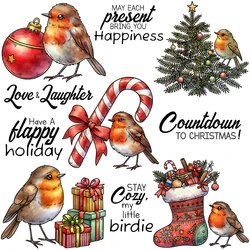 Mangocraft Christmas Gifts And Sparrow Bird Cutting Dies Clear Stamp DIY Scrapbooking Metal Dies Silicone Stamp For Cards Albums