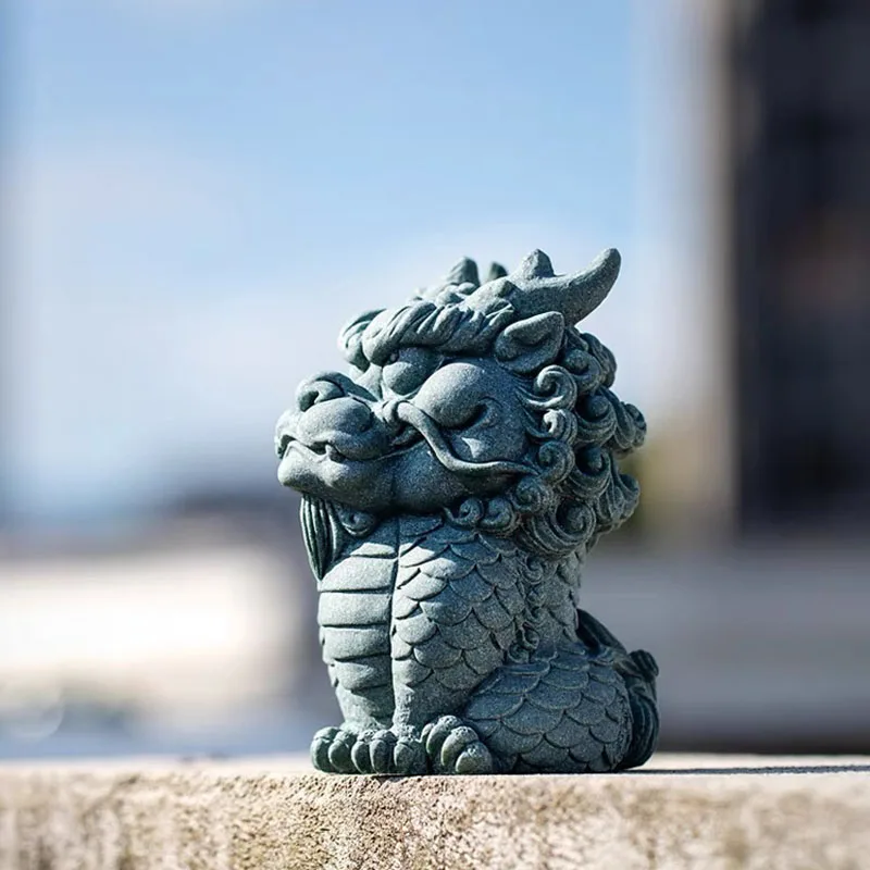 13cm Kirin Mold Fish Tank Cement Decoration DIY Silicone Mold Chinese Legendary Beast Kirin Plaster Epoxy Resin Crafts Molds