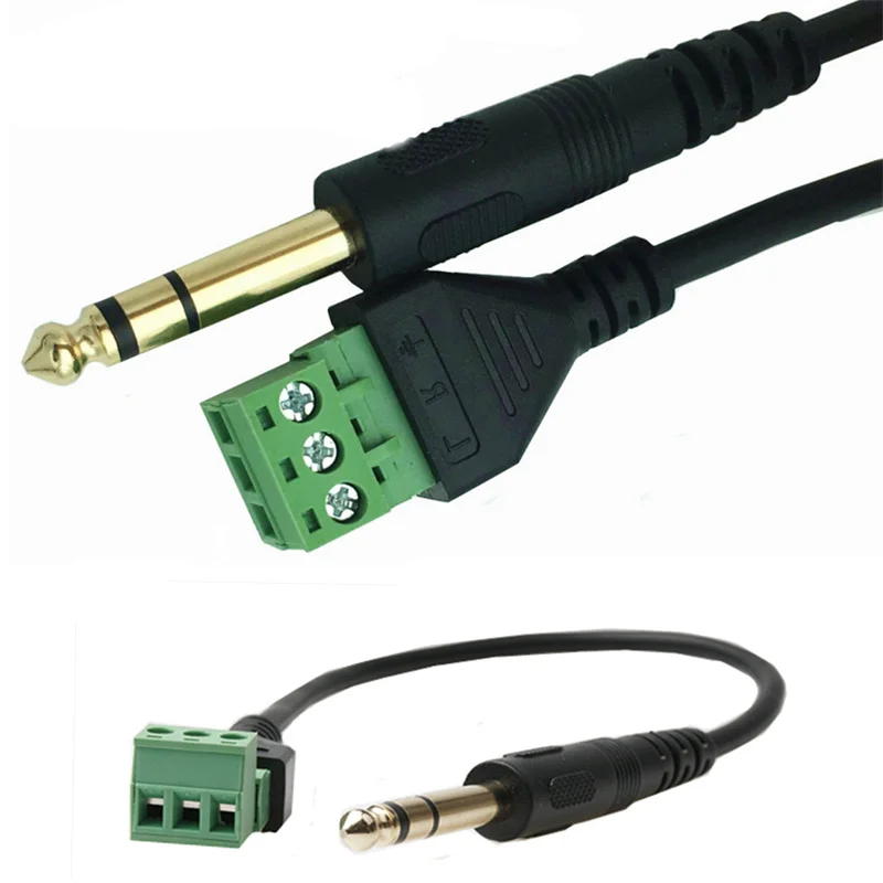 6.35mm 1/4 Stereo Audio Male to AV 3-Screw Terminal Female Adapter Connector 0.3m