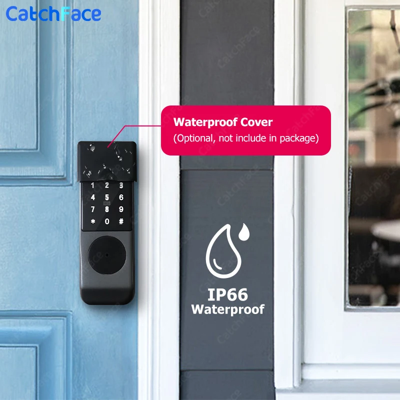 New Dual System Double Side Fingerprint IP66 Waterproof Outdoor Gate Bluetooth TTLock App Passcode Rfid Card Smart Door Lock