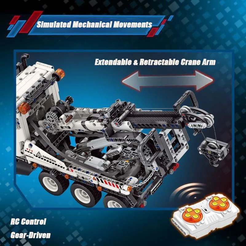 Zestaw Urodzinowy Oryginalne Klocki 96000 1288 Elementów Techniczny RC Ciężarówka z Przyczepą Budowlana Model do Składania