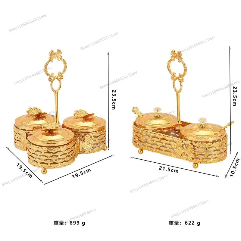 For Handle Basket Seasoning Jar Set with Spoon Household Sealed Storage Glass Storage Jar