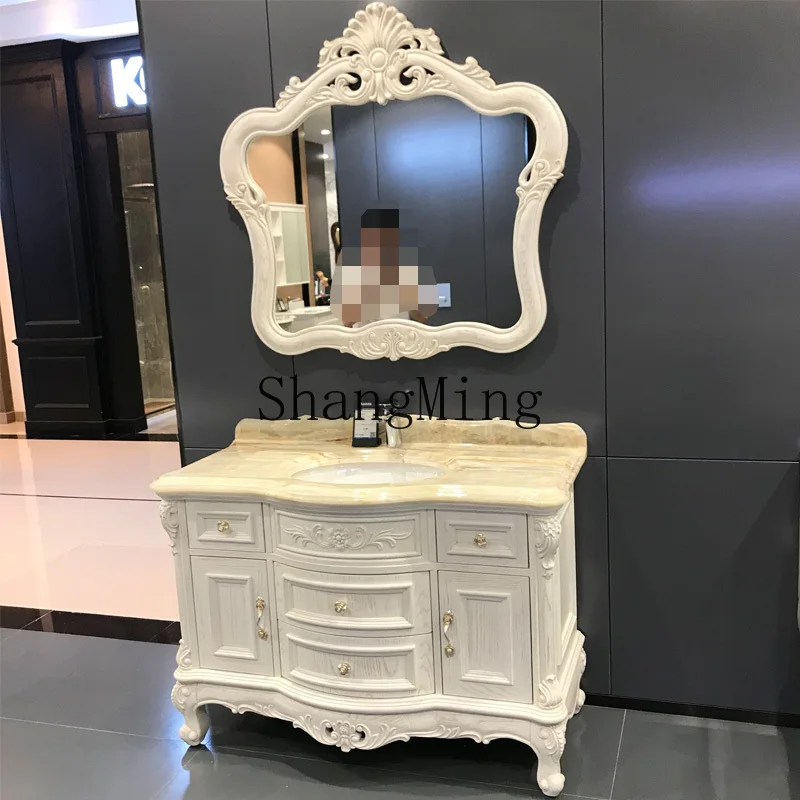 

ZYY red oak hand wash washbasin cabinet combination bathroom cabinet floor bathroom cabinet