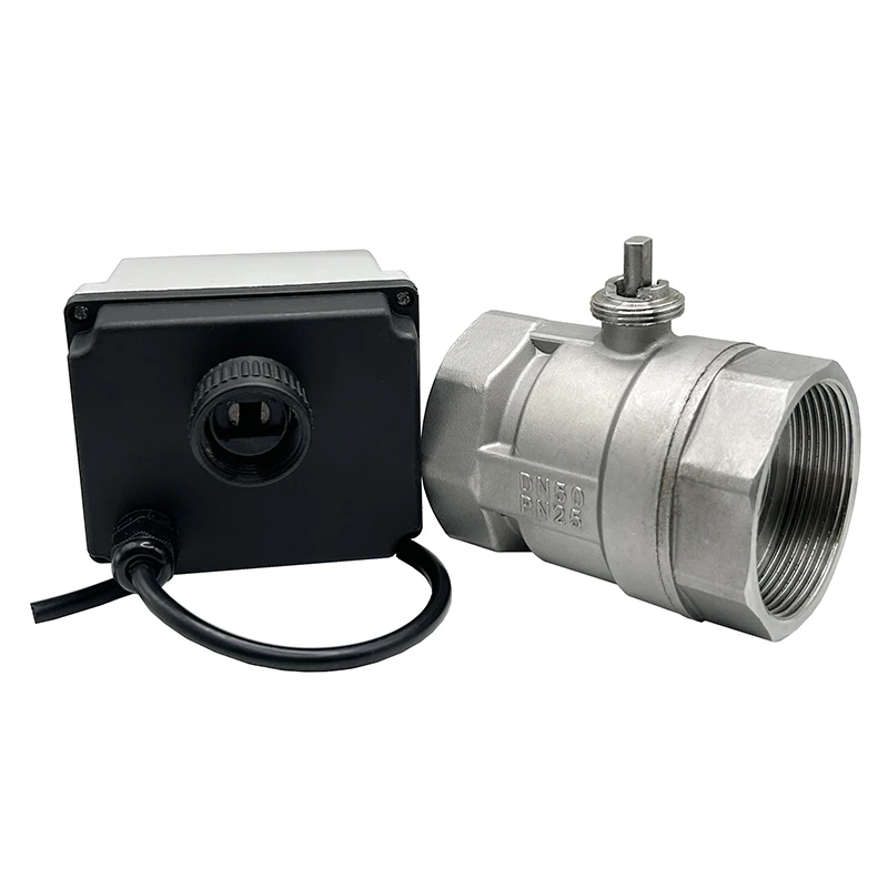 2\'\' Stainless Steel Motorized Ball Valve DN50 220V 12V 24V 3-Wire 2 Point Control Electric Ball Valve