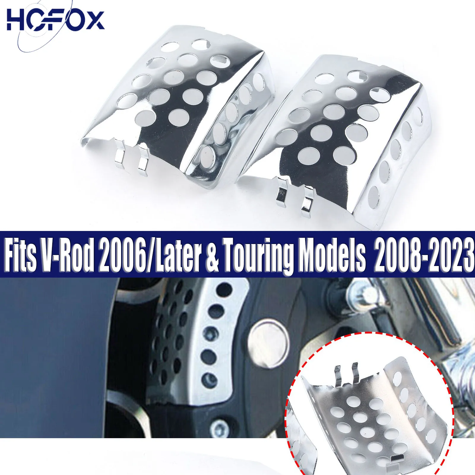 

Fits For V-Rod 2006/Later & Touring Models 2008-2023 Motorcycle Chrome Front Brake Caliper Insert Set Cover