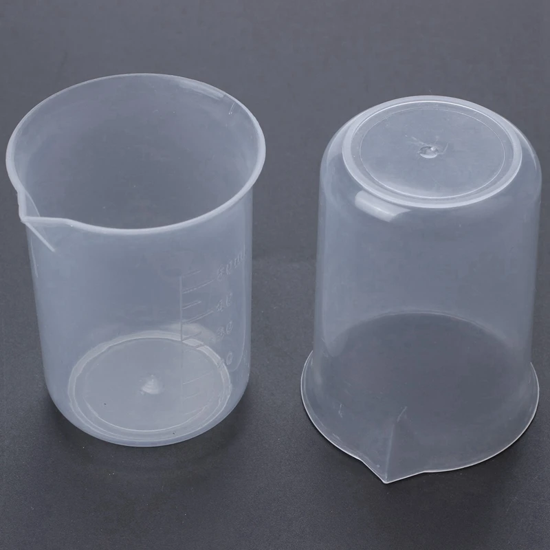 Vaso medidor de plástico transparente para laboratorio, vaso graduado de 50Ml, 4 piezas