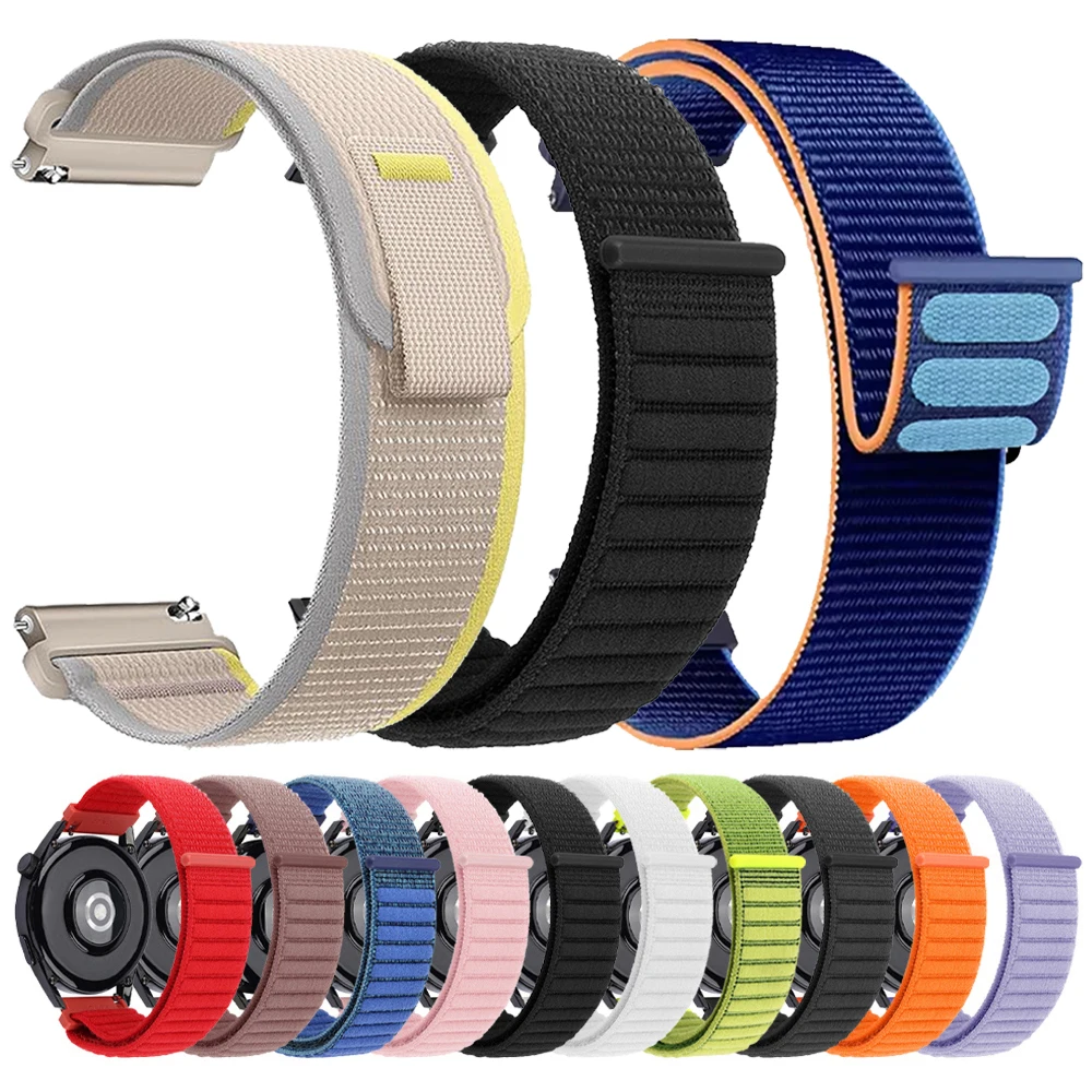Bracelet en Nylon tressé de 22 20mm, pour Huami Amazfit Active 3 45mm/2 44mm, Bip 6 5 UNITY/BALANCE 2/GTR/GTS/Active Max 48mm