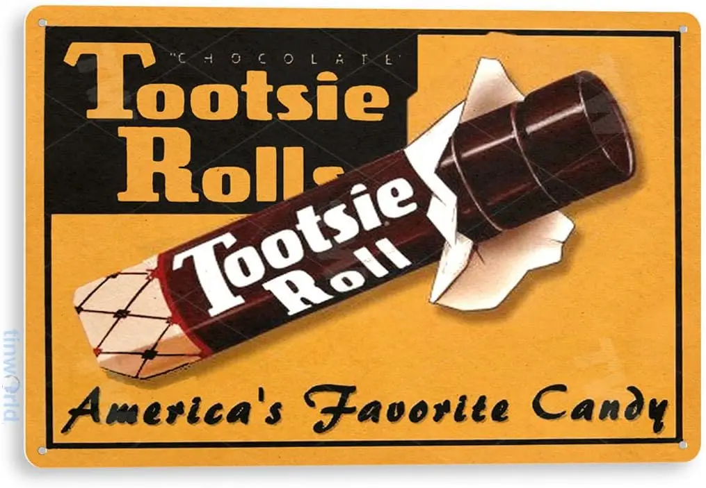 Tinworld TIN Sign C438 Tootsi Roll Retro Vintage Chocolate Candy Bar Kitchen Cottage Store