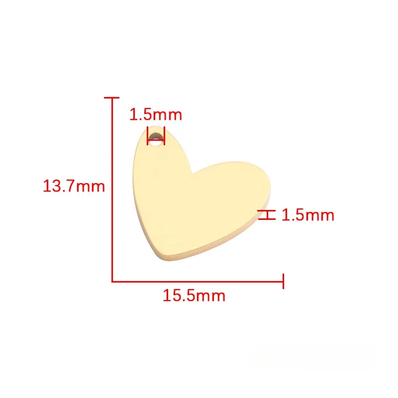 WZNB 5Pcs Hearts Stamping Blank Charms Pendant for Engraving Jewelry Making Handmade Earring Bracelet Necklace Diy Accessories