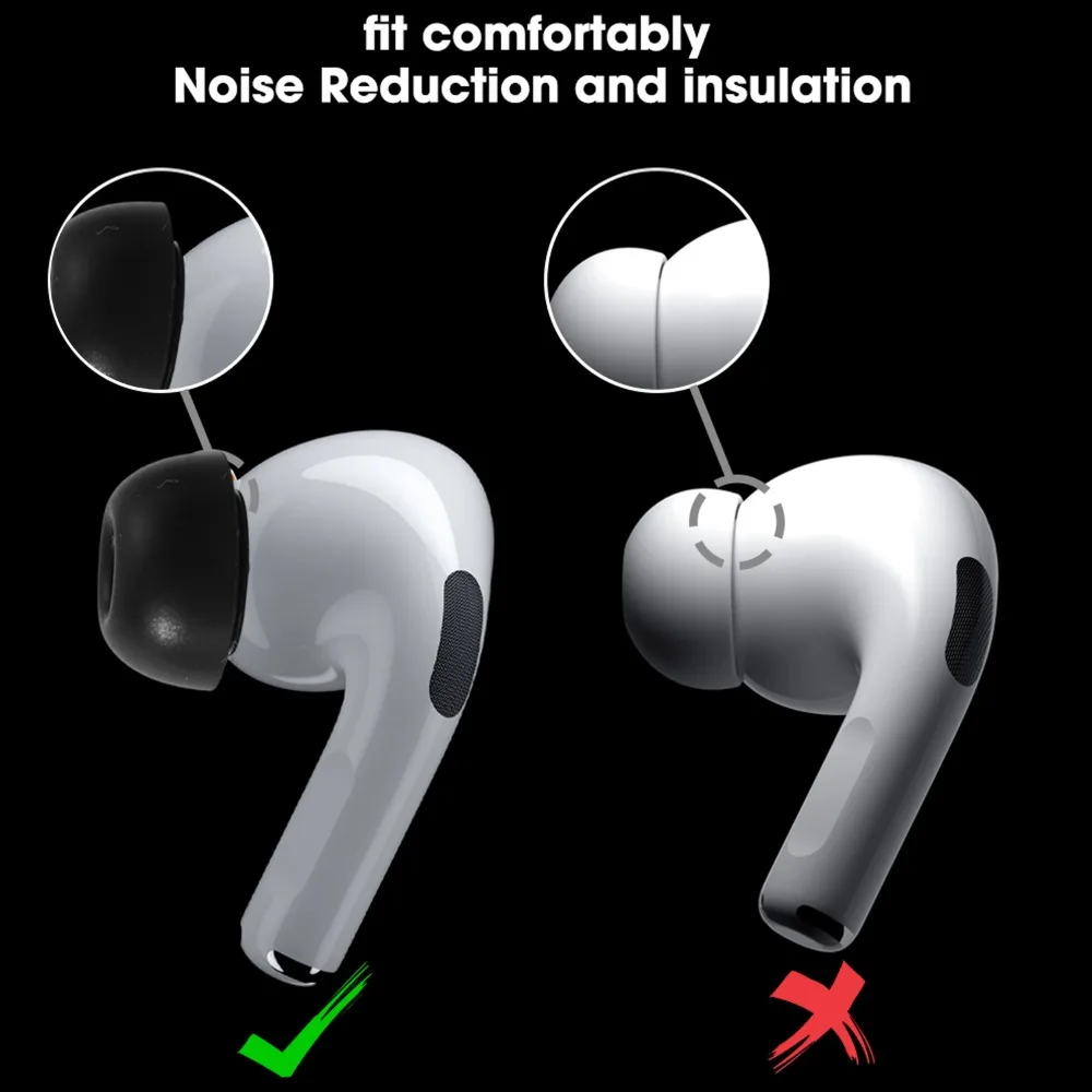 4/1Pairs Soft Silicone Earbuds Tips for Apple Airpods Pro 3rd Black&White Earplug Replacement Headphone Eartips Earphone Cap image 4