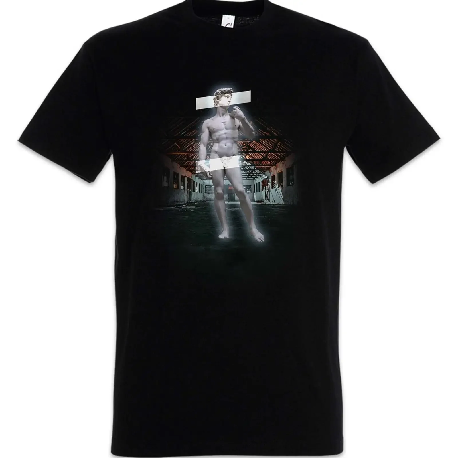 Floating David Industrie T Shirt Industrial Art Statue Classic Michelangelo vintage Washed fashion streetwear graphic Slightly