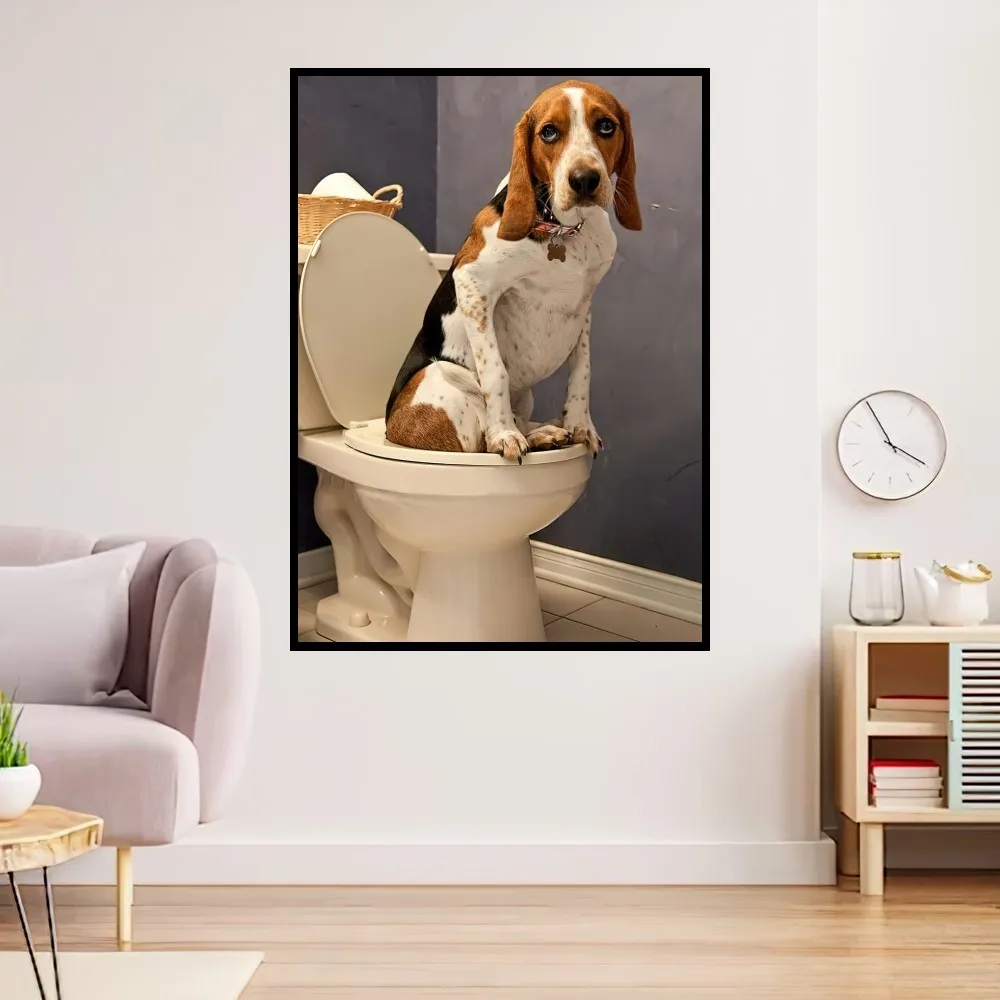 Funny Bathroom Humorous Animal Poster Prints Wall Painting Bedroom Living Room Decoration Office Home