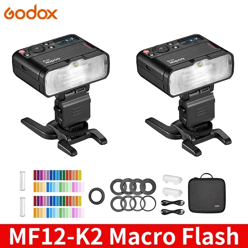 Godox MF12 K2 Macro Flash Color Light 2.4GHz Wireless X System TTL Flash Speedlite for FUJIFILM Canon Nikon Sony Olympus Camera