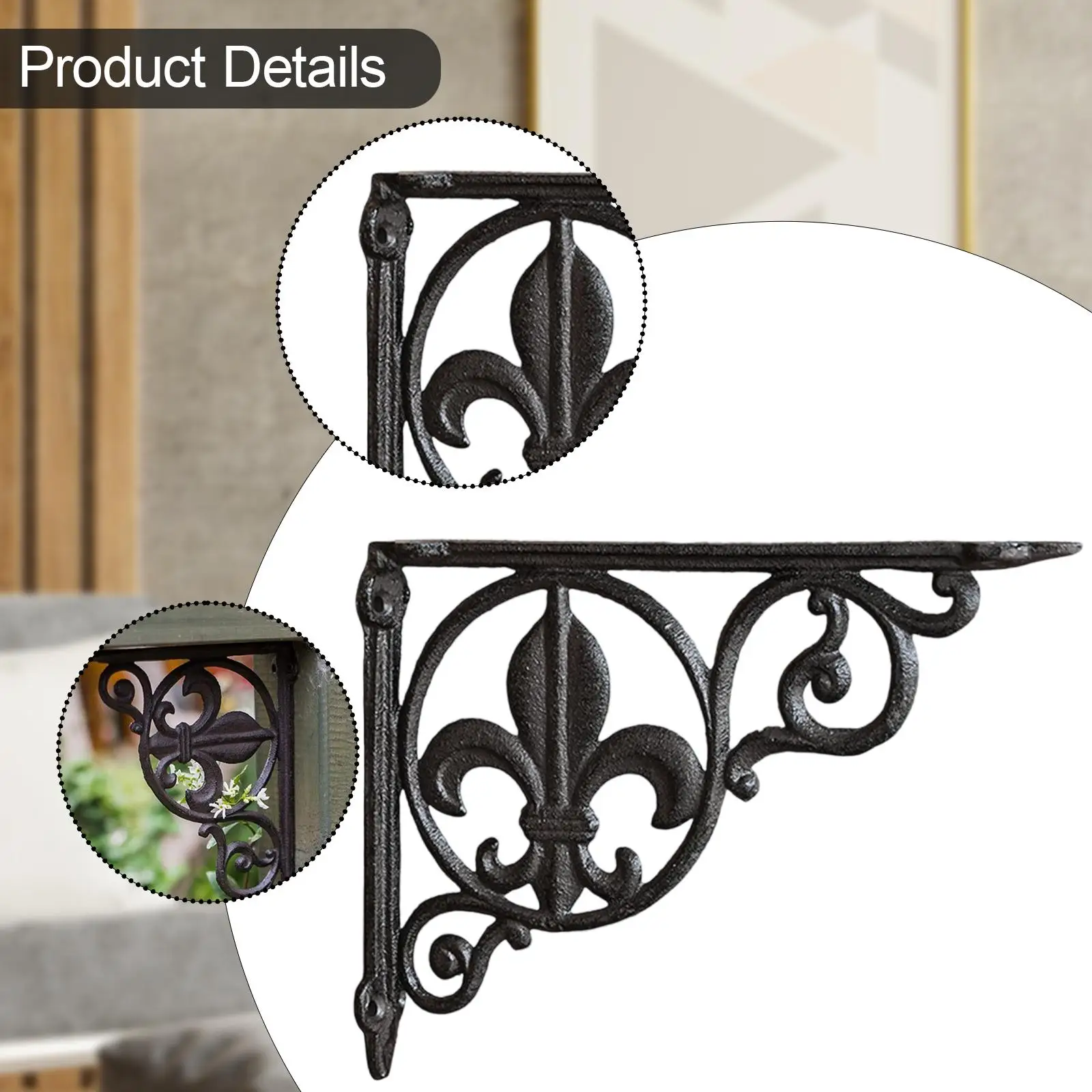 Suporte de prateleira decorativo rústico casa sala de estar suporte de prateleiras de montagem na parede