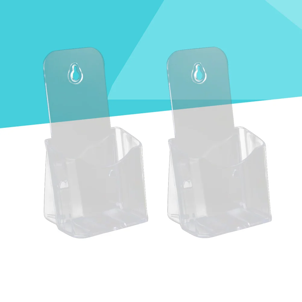 

2Pcs Transparent Acrylic Display Holder A4 Threefold Single Layer Rack Paper Stand Support Base Suitable for Shop