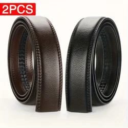 Set of 2 Large Cowhide Belts Without Buckles, Designed for Automatic Buckles Belts, Large Size 105-140 150 160 170cm Waistband