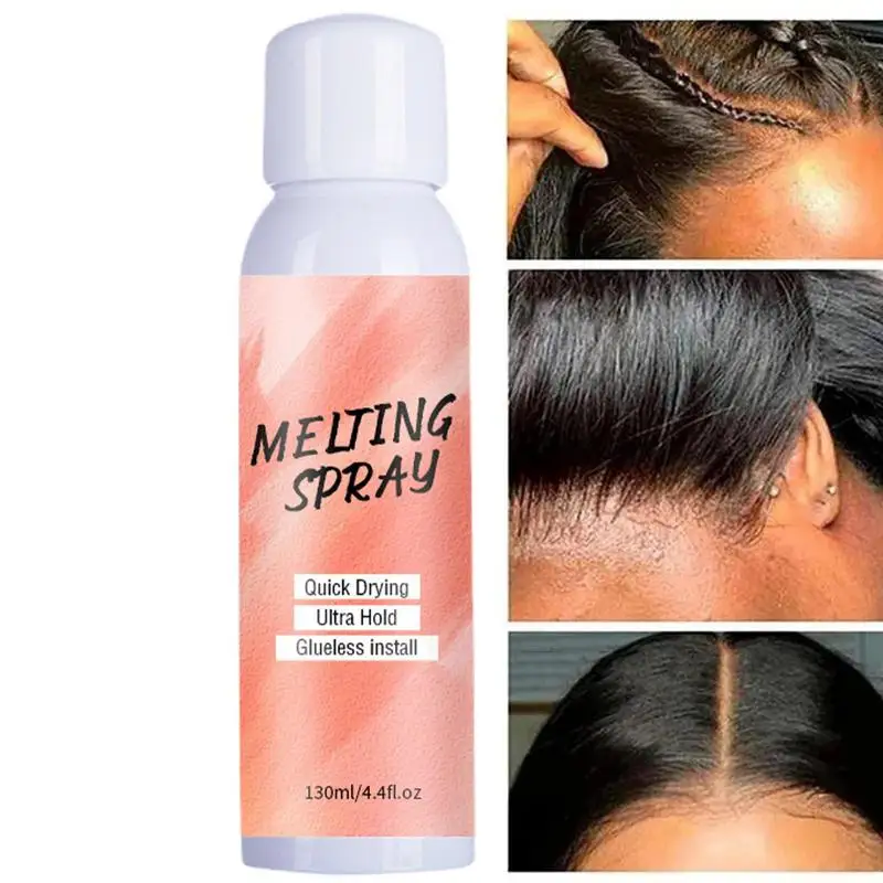 130ML Lace Melting Holding Spray Lace Melting And Holding Mousse Strong Natural Finishing Hold With Lace Tint Spray For Wigs