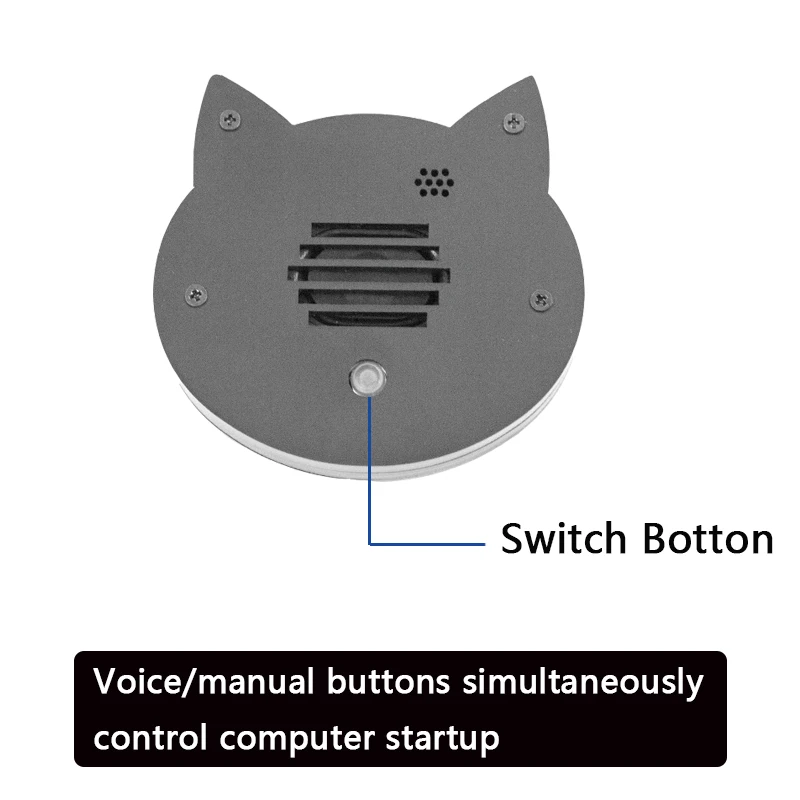 جهاز التحكم عن بعد الصوتي، طاقة الكمبيوتر على زر الطاقة للكمبيوتر المكتبي، مفتاح طاقة سطح المكتب الخارجي للقطط