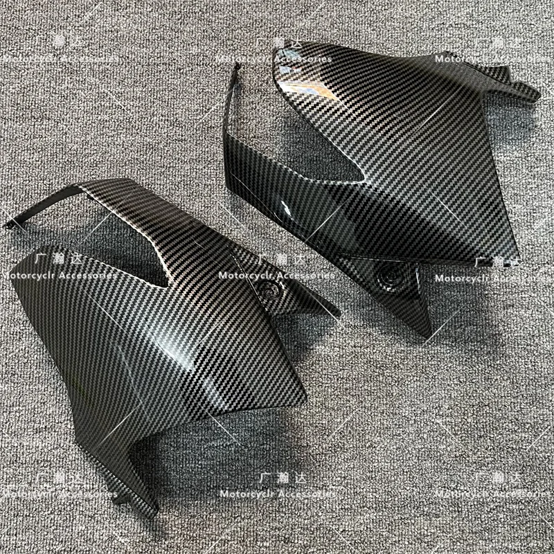 Panel lateral para tanque de combustible de motocicleta, lámpara de señal de giro frontal, revestimiento de fibra de carbono, para GSR400 GSR600