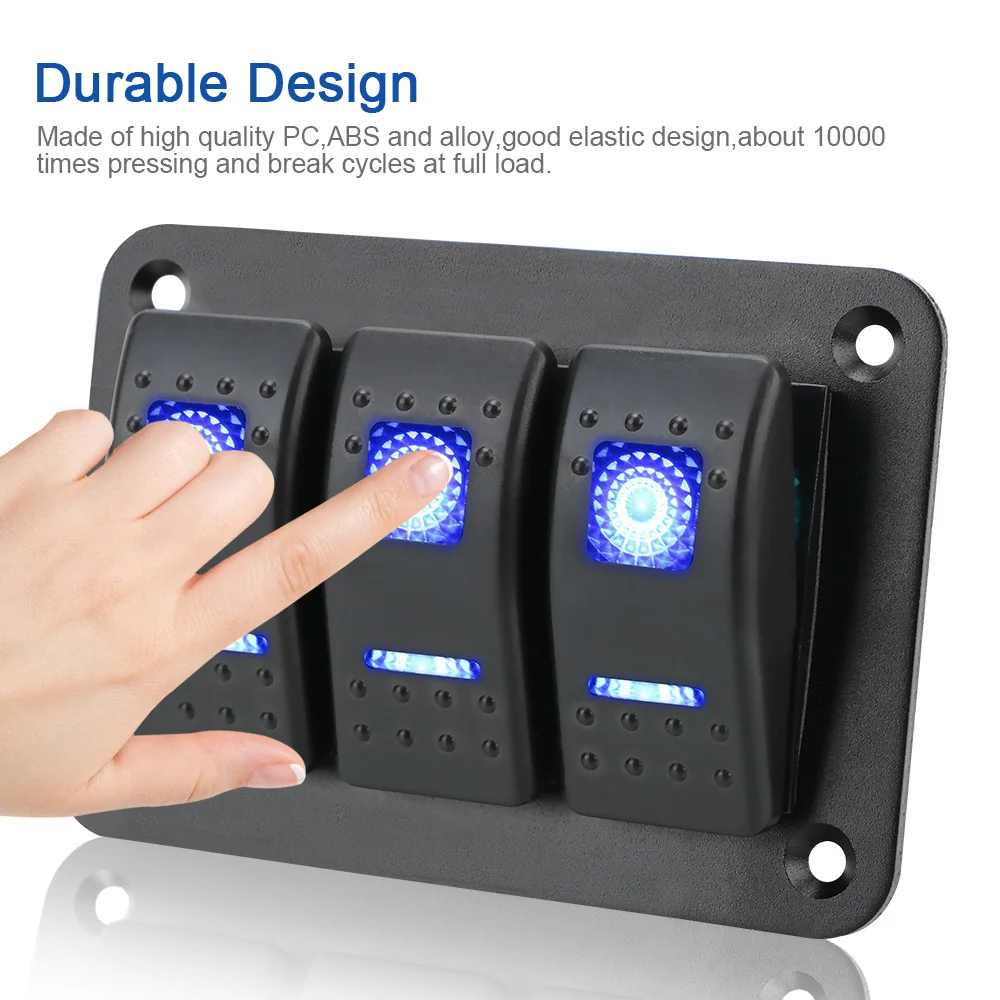 24 فولت 12 فولت ل قافلة لوحة التبديل 3 زر سيارة ضوء تبديل لقارب شاحنة مقطورة البحرية متنقل Campervan furgone اكسسوارات