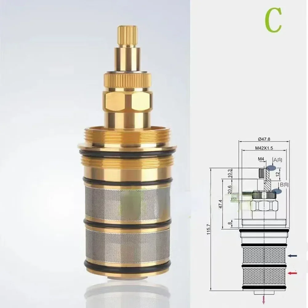 Thermostatic Spool Faucet Cartridges For 20 - 48 Degrees Celsius For Built-in Thermostats And Stick Thermostats For Solar